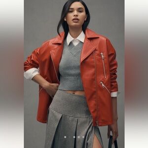 Maeve Oversized Faux-Leather Moto Jacket from Anthropologie